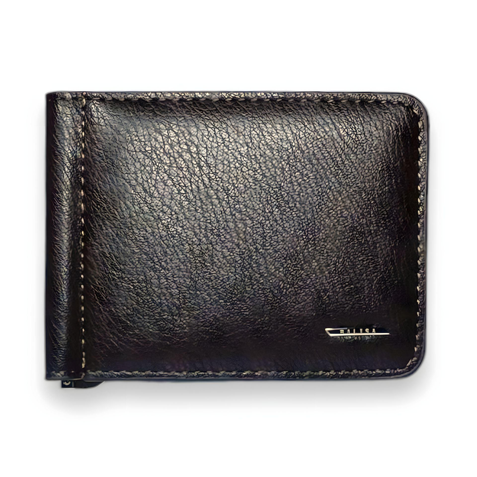 Затискач для купюр з екошкіри, одне відділення, коричневий Затискач для купюр з екошкіри, одне відділення, коричневий