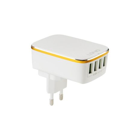 Зарядний пристрій 4USB LDNIO (4.4A) White (DL-A4404)