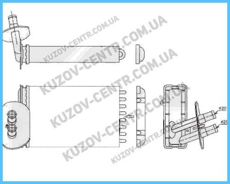 Радіатор пічки VW T4 1990-2003 (крім CARAVELLE 1996-)