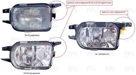 Протитуманна фара для Mercedes W203 С-class '04-07 права (Depo)