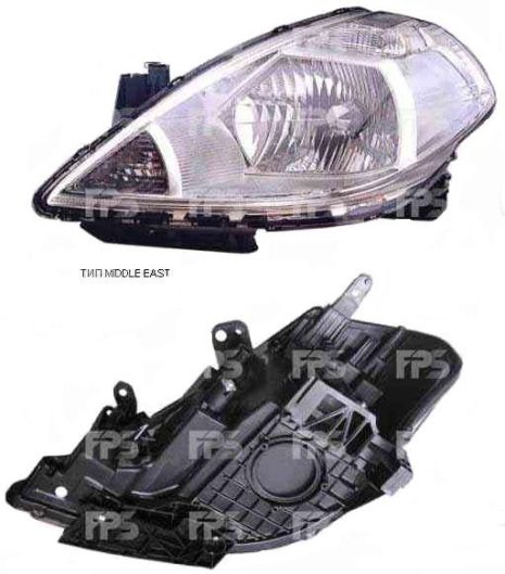 Фара передня для Nissan Tiida '05-ліва (DEPO) під електрокоректор азіатська версія