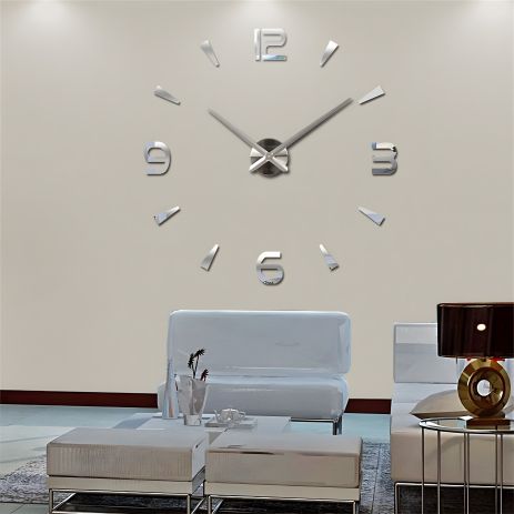 Настенные 3D часы 100 см Timelike™ Арабские2-S серебристые