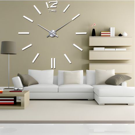 Timelike™ 100 см 3D настінний великий годинник Палички-B в офіс білий Timelike™ 100 см 3D настінний великий годинник Палички-B в офіс білий
