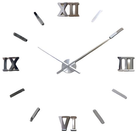 Настінний 3D годинник сріблястий дзеркальний великий NC (Римські2-S) Чехія (130 см) Настінний 3D годинник сріблястий дзеркальний великий NC (Римські2-S) Чехія (130 см)