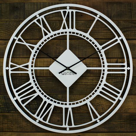 Металлические настенные часы Glozis London White (50 см, белые) Металлические настенные часы Glozis London White (50 см, белые)