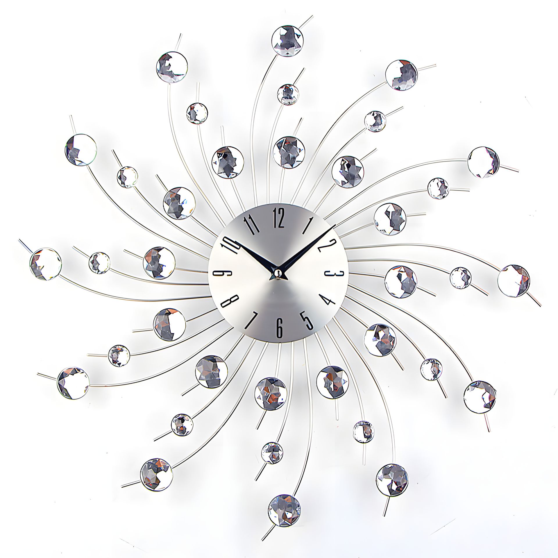 Бесшумные качественные красивые часы на стену (50 см) в спальню гостиную "Звезда-S" NC серебристые Бесшумные качественные красивые часы на стену (50 см) в спальню гостиную "Звезда-S" NC серебристые