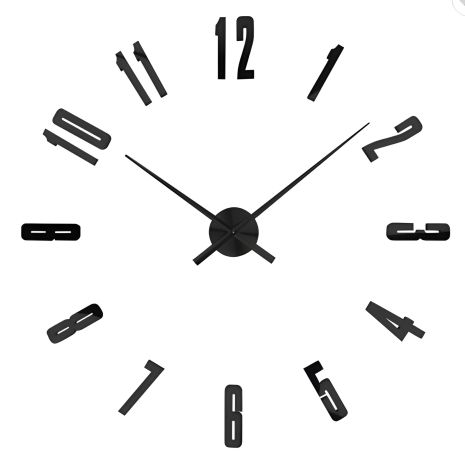 Великий чорний 3D Настінний годинник 130 см NC (Чехія) Арабські4-S Великий чорний 3D Настінний годинник 130 см NC (Чехія) Арабські4-S