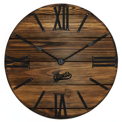 Настінний годинник дерев'яний Glozis Nevada Mokko (40 см) [Дерево, Метал]