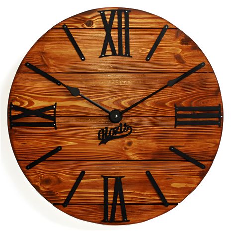 Часы настенные Лофт Деревянные Glozis Nevada Rust (40 см) [Дерево, Металл]