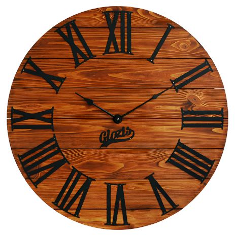 Настінний Годинник Лофт дерев'яний Glozis Kansas Rust (60 см) [Дерево, Метал] (GKR-60-AC)