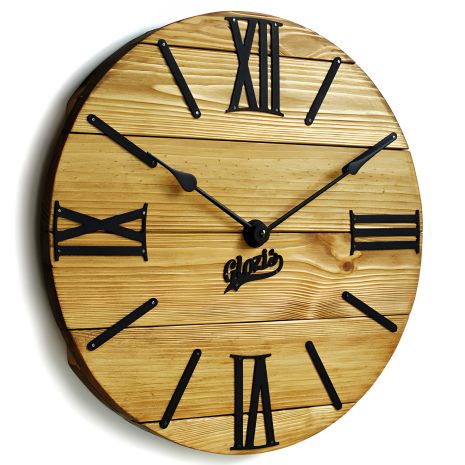 Настінний годинник в стилі Лофт Glozis Nevada Gold (40 см) [Дерево, Метал]