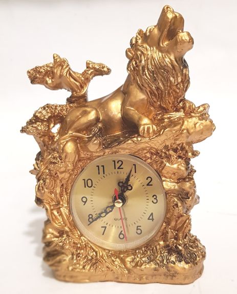 Часы настольные каминные Лев (19х15 см) Onix [Керамика, Металл]