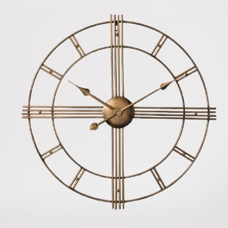 Годинник настінний Ti-Time (50 см) лофт Loft7-B-500 металевий золотистий