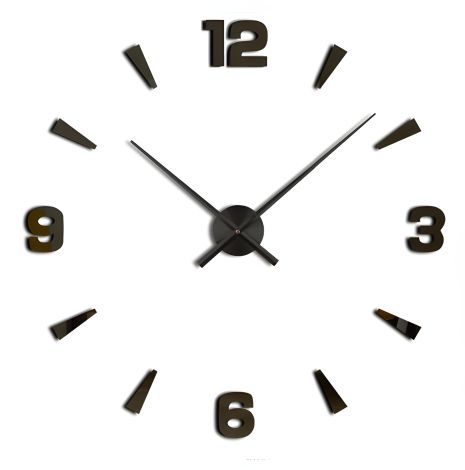 Настенные часы 3D 130 см NC (Чехия) Арабские2-G, большие черные