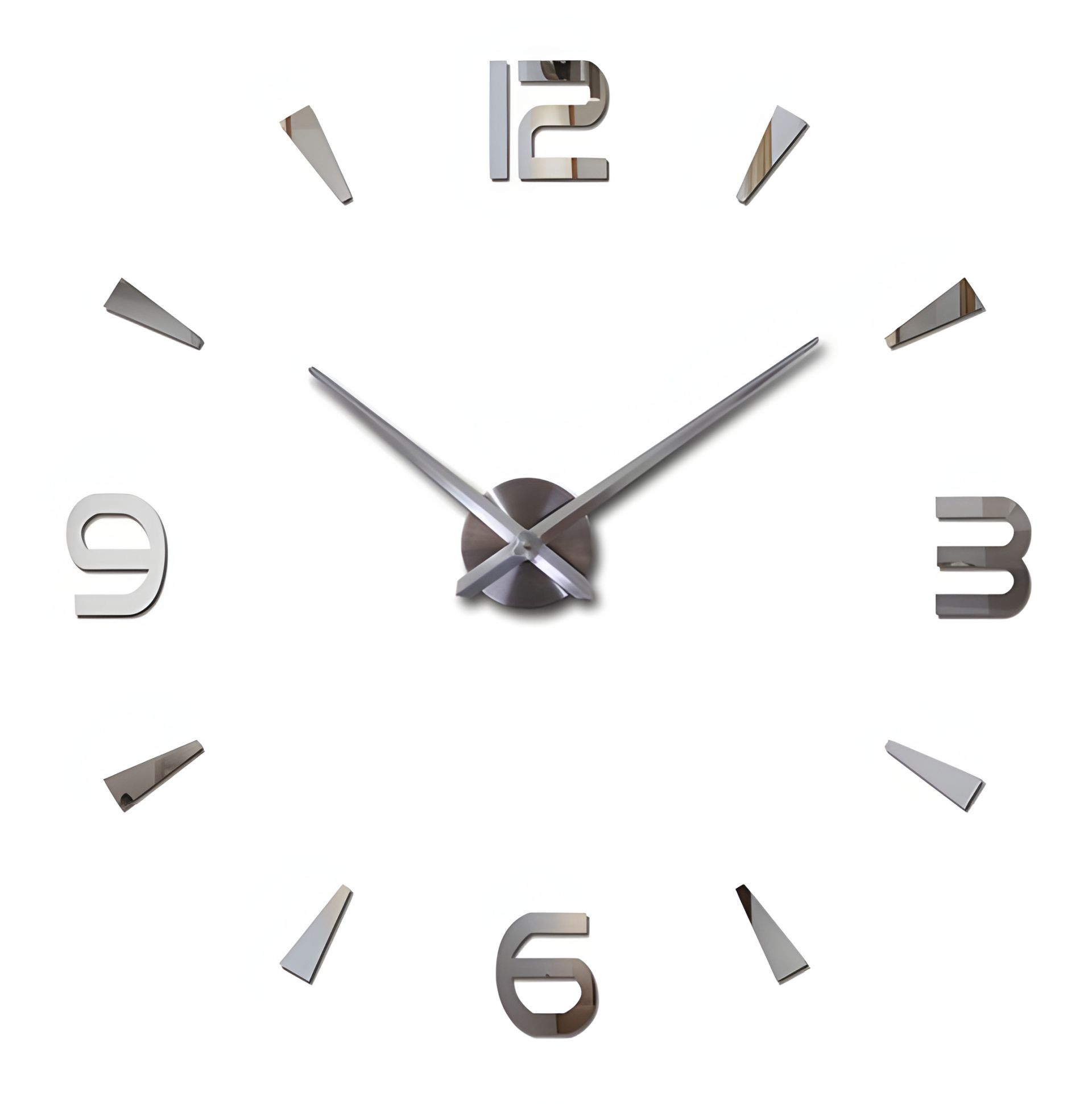 Годинник настінний 3D 130 см NC (Чехія) наліпка DIY 3Д ефект Арабські2-G великий оригінальний сріблястий Годинник настінний 3D 130 см NC (Чехія) наліпка DIY 3Д ефект Арабські2-G великий оригінальний сріблястий