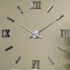 Великі оригінальні сріблясті настінні 3D годинники 130 см NC (Чехія) Римські2-G