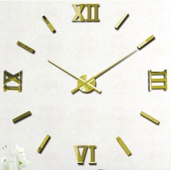 Великий 3D настінний годинник 130 см NC (Чехія) Римські2-S золотистий