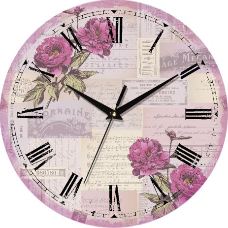 Часы в провансе (33 cм) "Прованс" UTA-062-VP сиреневые