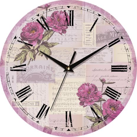 Часы в провансе (33 cм) "Прованс" UTA-062-VP сиреневые