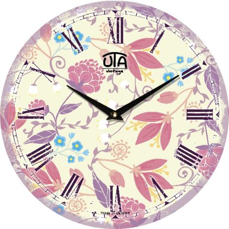 Настінний годинник (33 см) бузок UTA-043-VP