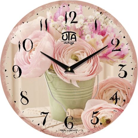 Часы в провансе (33 cм) "Прованс" UTA-044-VP розовые