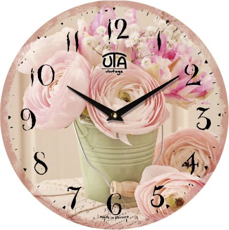 Часы в провансе (33 cм) "Прованс" UTA-044-VP розовые