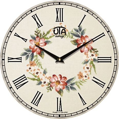 Дивіться Стінний вінтаж (33 см) "Прованс" UTA-053-VP Білий