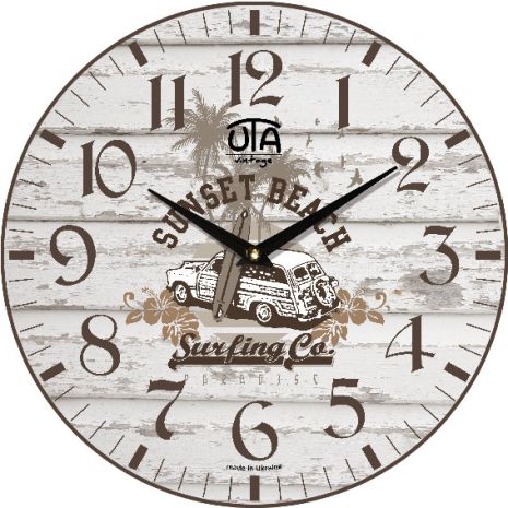 Часы настенные кантри (33 cм) UTA-056-VP серые