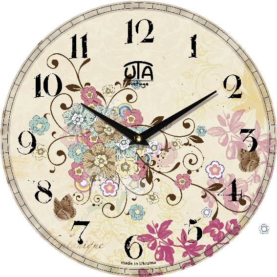 Часы настенные ретро (33 cм) UTA-037-VP белые Часы настенные ретро (33 cм) UTA-037-VP белые