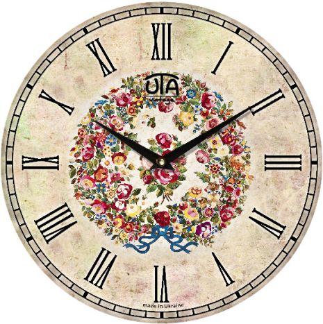 Часы настенные винтаж (33 cм) UTA-009-VP бежевые