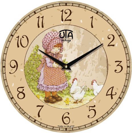 Настенные часы прованс (33 cм) UTA-012-VP бежевые