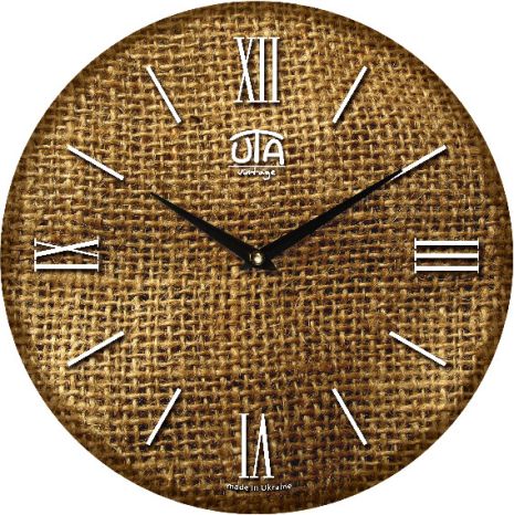 Настенные часы в кухню "Рогожка" UTA-018-VP бежевые