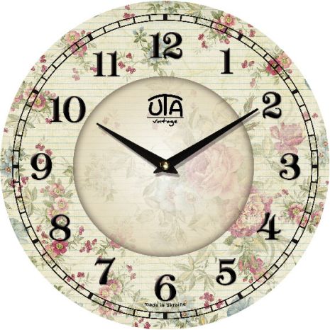 Настенные часы прованс (33 cм) "Нежность" UTA-019-VP белые