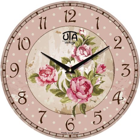 Настінний годинник провінцій (33 см) uta-004-vp рожевий