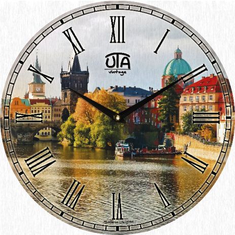 Настенные часы (33 cм) UTA-023-VT бежевые