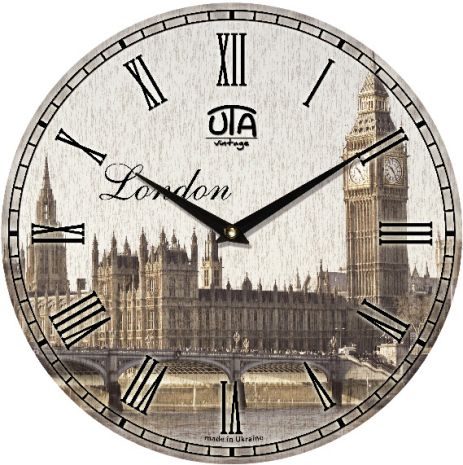 Настінний годинник (33 см) "Лондон" uta-006-vt сірий