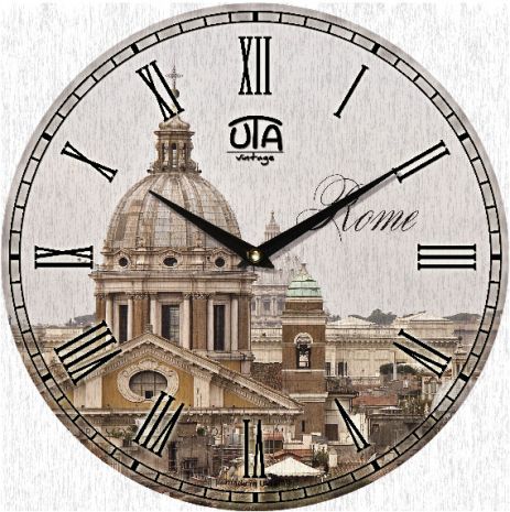Настенные часы (33 cм) "Рим" UTA-008-VT серые