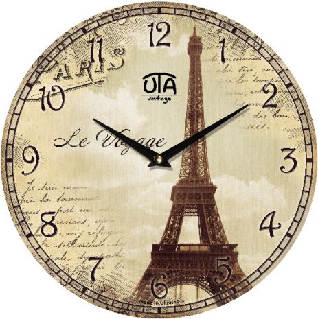 Настінний годинник (33 см) "Франція" UTA-010-VT Beige