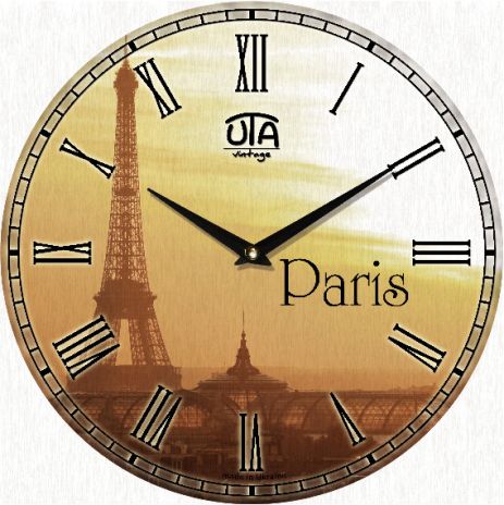 Настінний годинник (33 см) "Париж" UTA-014-VT BEIGE