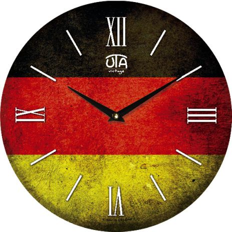 Настінний годинник (33 см) "Прапор Німеччини" uta-019-vt червоний
