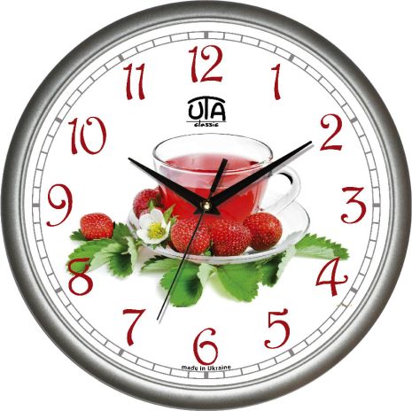 Настінний годинник на кухню (30 см) UTA-01-S-69 срібло