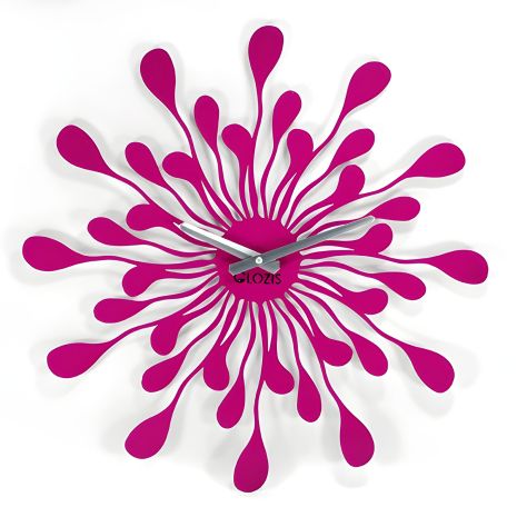 Дизайнерський годинник металевий Glozis-B-008 Emotion Емоція малиновий бузковий (50 см) [Метал, Відкритий,