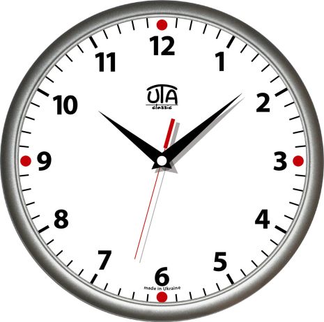 Офисные настенные часы (30 cм) UTA-01-S02 серые