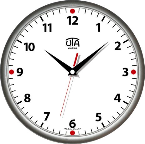 Офисные настенные часы (30 cм) UTA-01-S02 серые