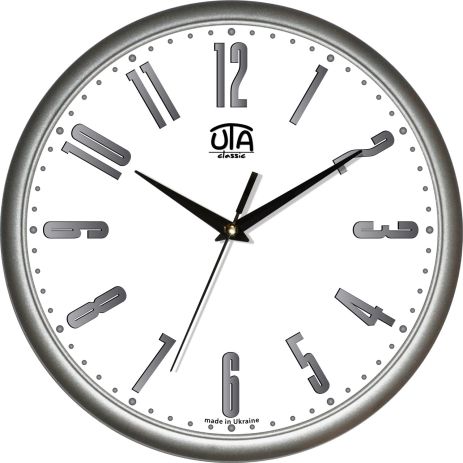 Офисные настенные часы (30 cм) UTA-01-S-12 серебристые Офисные настенные часы (30 cм) UTA-01-S-12 серебристые