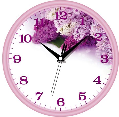 Настінний годинник (30 см) бузок UTA-01-L-09