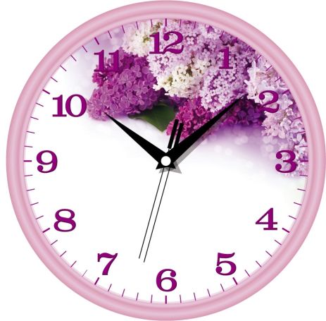 Настенные часы (30 cм) UTA-01-L-09 сиреневые Настенные часы (30 cм) UTA-01-L-09 сиреневые