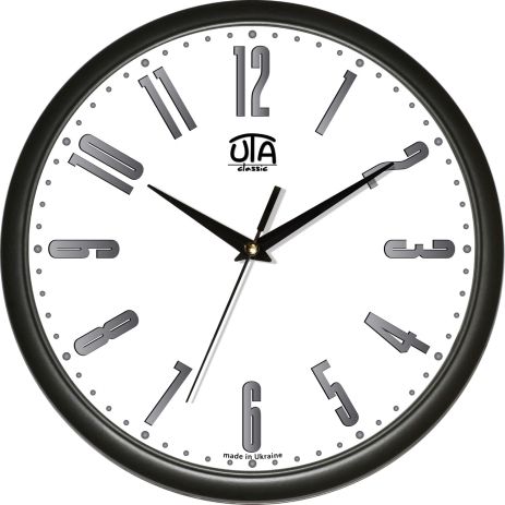 Настенные офисные часы (30 cм) UTA-01-B-12 черные