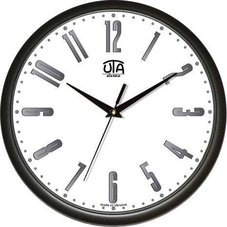 Настенные офисные часы (30 cм) UTA-01-B-12 черные