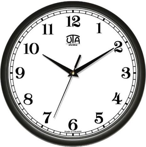 Офісні настінні годинники (30 см) UTA-01-B-41 Чорний